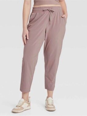 Women's Relaxed Drawstring Ankle Pants - Dusty Mauve